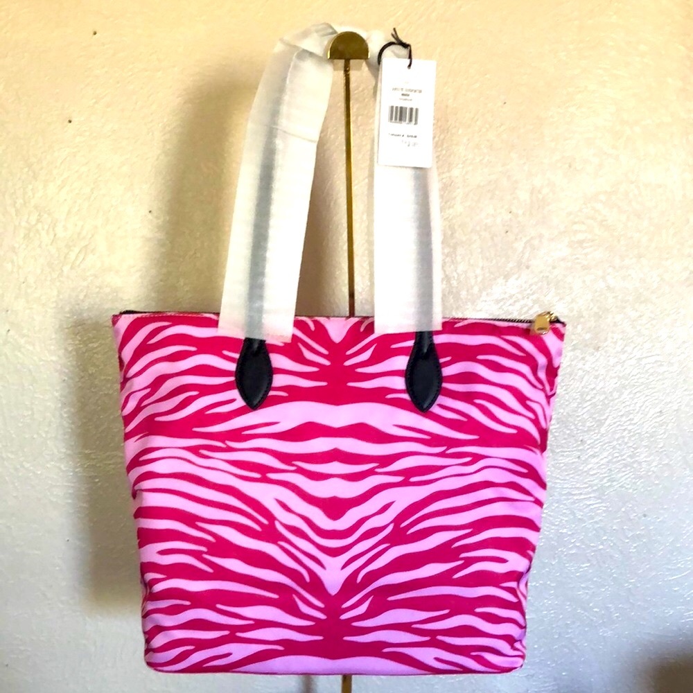 Furla Pink and Black Zebra Print Tote